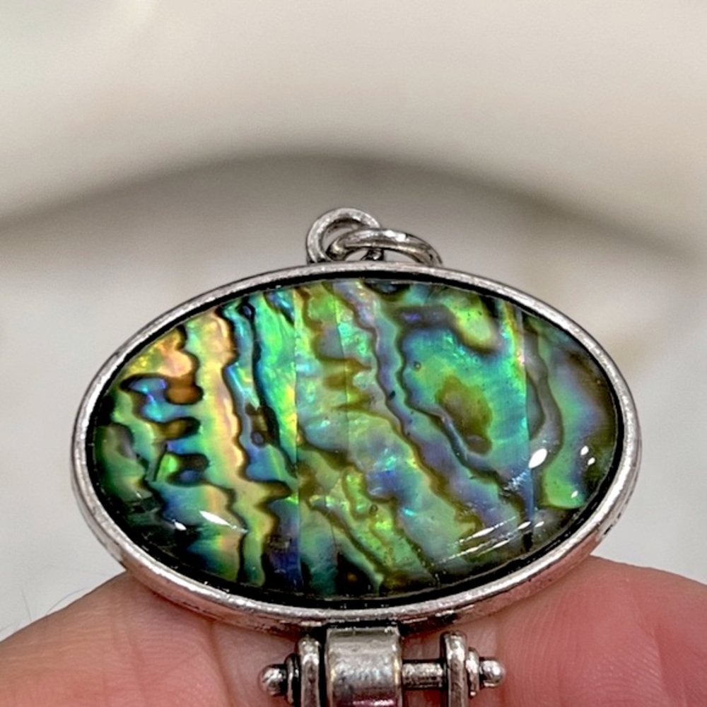 Abalone Shell Silver Toggle Clasp Bracelet - image 6